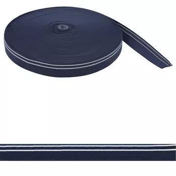 Тесьма эластичная жаккардовая 0146-0240 25мм (т.синий)