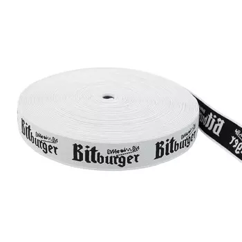 Тесьма эластичная жаккардовая 0146-0380 40мм (белый/черный)