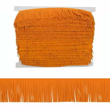 Тесьма-бахрома замша 5см*20м (оранжевый)