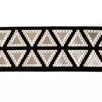 Тесьма CYY2480 *1,5м (черный/серебро)