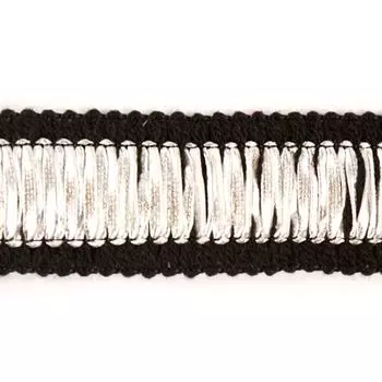 Тесьма CYY3149 33мм*1,5м (черный/серебро)