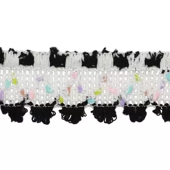 Тесьма KJ609 *13,71м. (бел/черный)