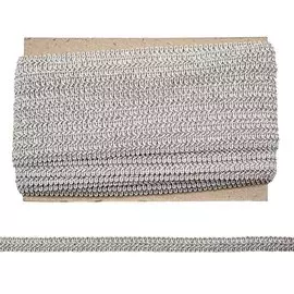 Тесьма отделочная 'Шанель', металлизир. 13мм*25м (SR37 серебро)