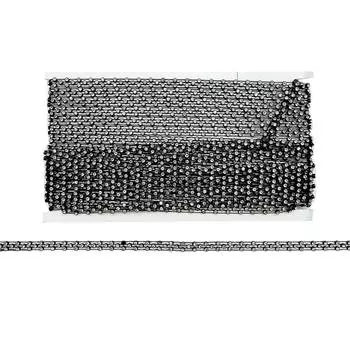 Тесьма со стразами PR01 8мм*9,14м (черный)
