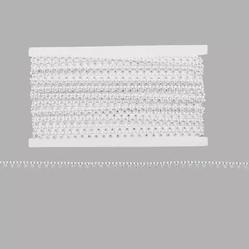 Тесьма со стразами PR04 8мм*9,14м (белый)