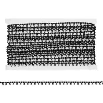 Тесьма со стразами PR04 8мм*9,14м (черный)