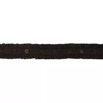 Тесьма W-035 резинка, с пайетками, 1,3см*1м (черный)