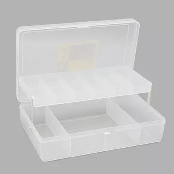 ТИП-4 Коробка двухъярусная с микролифтом, 235*150*65 мм (прозрачный)