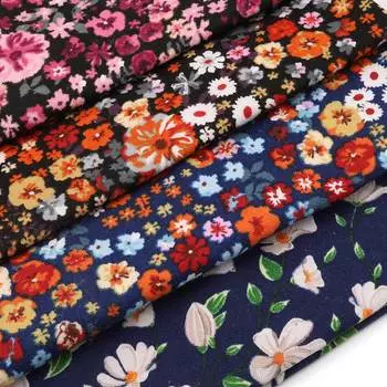 Ткань для рукоделия, хлопок (фланель), размер 50*50 см, набор 4 шт, оранжевый