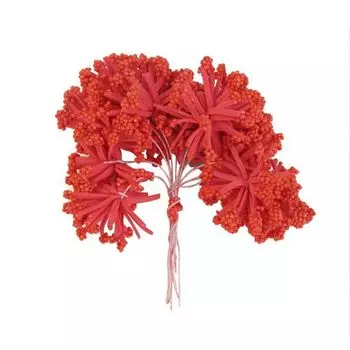 Тычинки пластик круглые (красный)