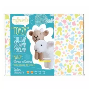 TZ-F020 Набор для валяния 'Овечка и Козлик' 8х10см. 12х12см Toyzy