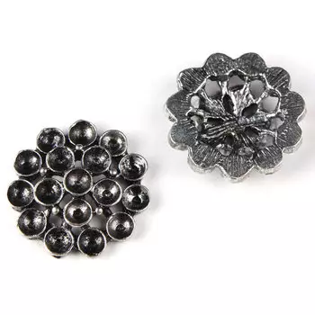 UN-18 Декоративный элемент 'Цветок', 25 мм, упак./2 шт., Astra&amp;Craft (ст.серебро)