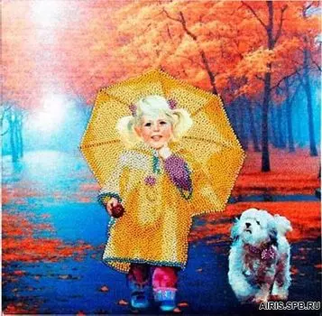 В1013 Канва с рисунком Alisena 'На прогулке', 30*30 см