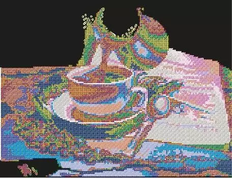 В1077 Канва с рисунком Alisena 'Чашка кофе', 36*28 см