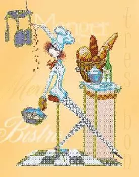 В1082 Канва с рисунком Alisena 'Официантка со сковородкой' 25*30см