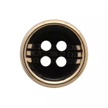 V198 Пуговицы блузочный 11мм на прокол (черный/золото)