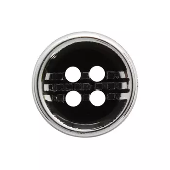 V198 Пуговицы блузочный 11мм на прокол (черный/серебро)
