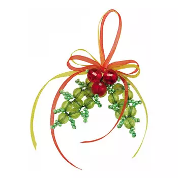 В201 Набор для бисероплетения Риолис 'Новогоднее украшение 'Остролист' 5*5см