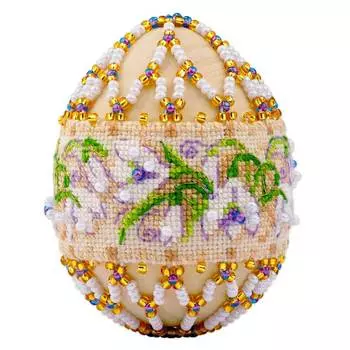 В212 Набор для бисероплетения Риолис 'Яйцо пасхальное 'Подснежники''6,5*5 см