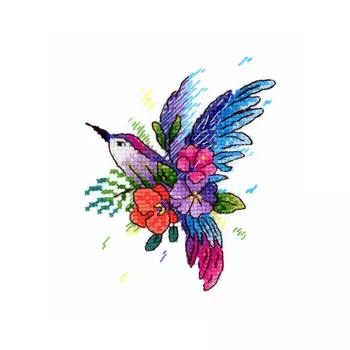 В-256 Набор для вышивания на водорастворимой канве МП Студия 'Райская птичка'11*9см