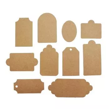 ВФ026 Набор ярлычков 'Крафт 10шт от 13*5 до 6,2*4,3