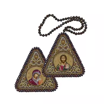 ТР1001 Набор для вышивания бисером Нова Слобода 'Христос Спаситель и Богородица Казанская'7x7см