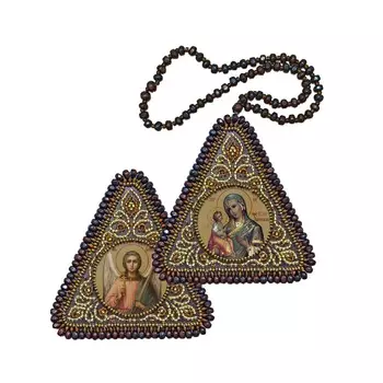 ТР1018 Набор для вышивания бисером Нова Слобода 'Богородица Иерусалимская и Ангел Хранитель'7x7см