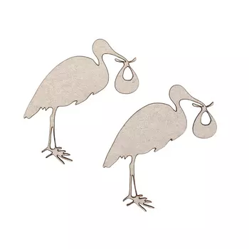 ВК-10 Декоративный элемент 'Аист с младенцем', 35*40 мм, упак./2 шт., Astra&amp;Craft