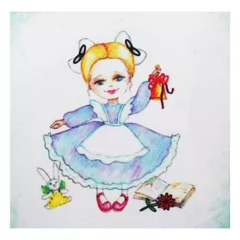 ВЛДС0009 Набор для вышивания лентами Woman-Hobby 'Серия Девочки №9', 13,5*13,5 см