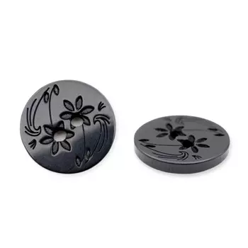 ВЛС11 Пуговица 15 мм, 2 пр. (чёрный)