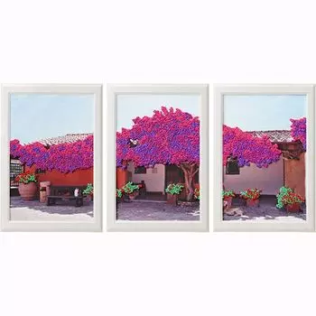 ВЛС 0008 Набор для вышивания лентами Woman-Hobby 'Южный дворик', 17,5*26,5 см, 3 шт.