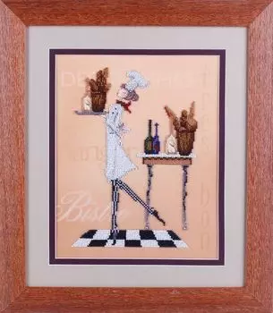 ВН1084 Набор для вышивания Alisena 'Официантка бистро' 25*32 см