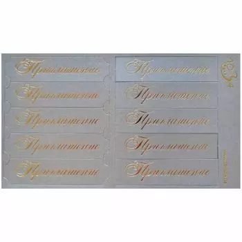 ВТ2 Шильдики 'Приглашение' 1,7*7см (015 серебристый/золотой)