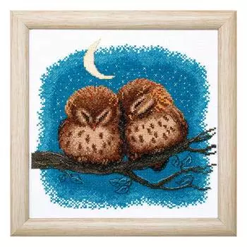 ВТ-012 Набор для вышивания 'Чарівна Мить' Crystal Art 'Совенята', 20,5*20,5 см