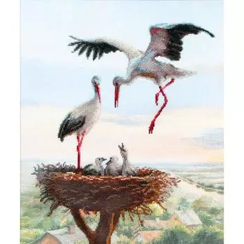 ВТ-504 Набор для вышивания 'Чарівна Мить' Crystal Art 'Аисты в гнезде', 27*33 см