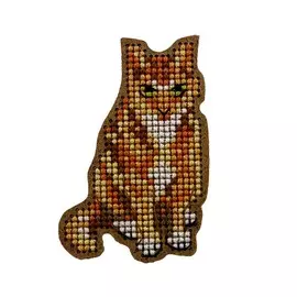 ВВ-02 Набор для вышивания броши 'Рыжий кот'4,2*6,5см