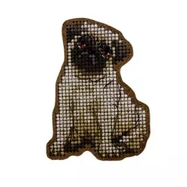 ВВ-15 Набор для вышивания броши 'Мопс'5,0*7,2см