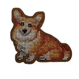 ВВ-79 Набор для вышивания броши 'Вельш-корги' 7,2*6,9см