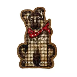 ВВ-80 Набор для вышивания броши 'Немецкая овчарка' 4,7*7,3см