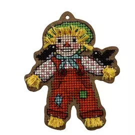 ВВ-90 Набор для вышивания броши 'Пугало' 6,6*8,5см