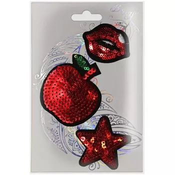 W0041 Набор аппликаций с пайетками 'Страсть' 5*4см.7*6см.5,5*5,5см