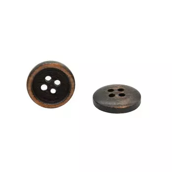 W01 Пуговица 24L (15мм) 4пр. (Brown2 (коричневый2))