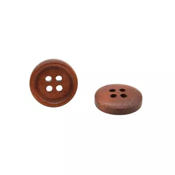 W01 Пуговица 24L (15мм) 4пр. (Brown1 (коричневый1))