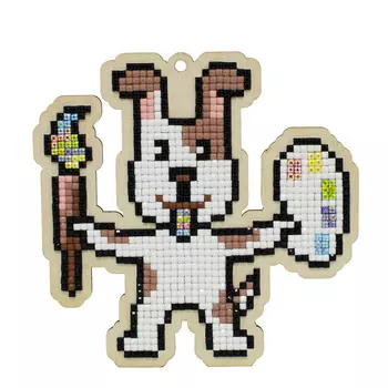 W0412 'Пес-художник' 118*115мм Гранни