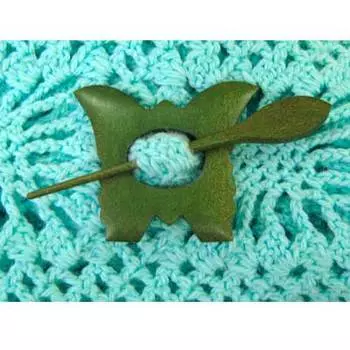 W38-4 MH COLLECTIONS Заколка декоративная (цветная) 7,0 см х 6,0 см