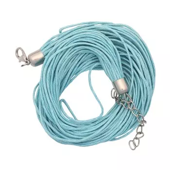 WRE1009-1 Шнурок для бижутерии вощеный, 38 см, d 1 мм/24 нити, Astra&amp;Craft (бл/голубой)