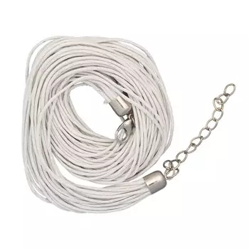 WRE1009-1 Шнурок для бижутерии вощеный, 38 см, d 1 мм/24 нити, 'Астра' (белый)