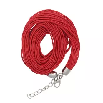 WRE1009-1 Шнурок для бижутерии вощеный, 38 см, d 1 мм/24 нити, 'Астра' (красный)