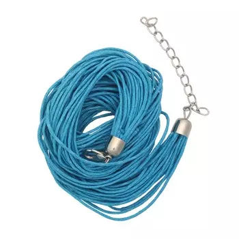 WRE1009-1 Шнурок для бижутерии вощеный, 38 см, d 1 мм/24 нити, Astra&amp;Craft (синий)