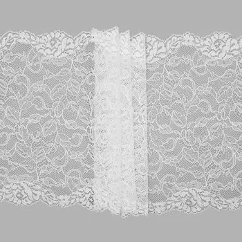 WT00584 Кружево эластичное 23,5см*10м, белый